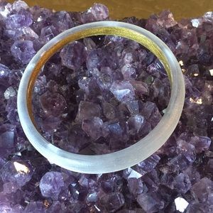 NWOT Alexis Bittar Silver Lucite Tapered Bangle